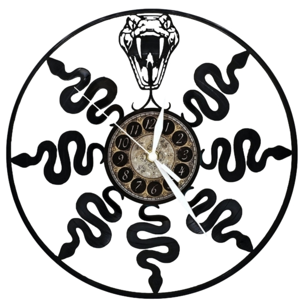 SNAKES vinyl record clock